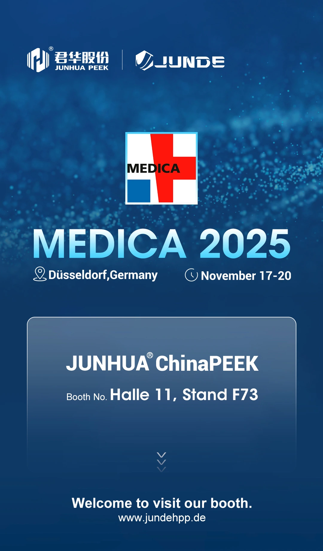 Junhua와 함께 MEDICA 2025에서 만나요 – 11홀, F73 부스!